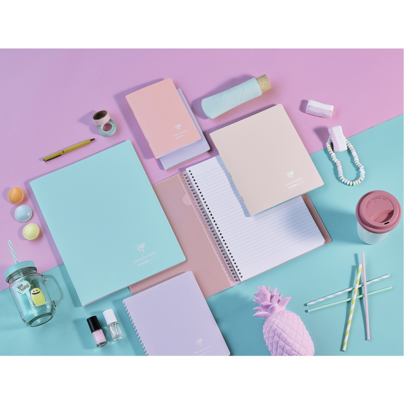 Cahier à reliure intégrale 160 pages KOVERBOOK BLUSH, format A4, quadr