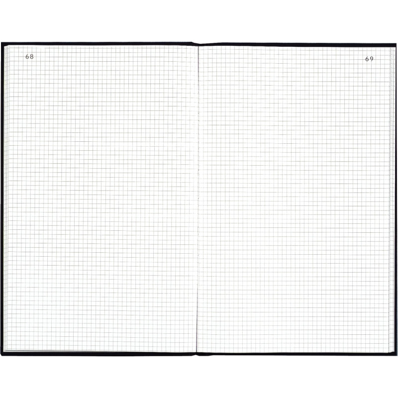 Registre toilé 200 pages foliotées, quadrillé 5x5, format 34 x 22,5 cm