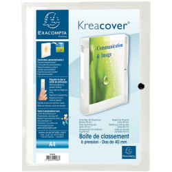 Boite de classement personnalisable en polypropylène KREACOVER dos 4 c