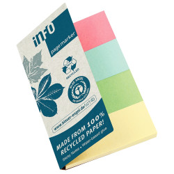 Etui de 4 distributeurs de 40 marque-pages en papier recyclés couleurs