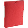 Boite de classement en carte lustrée SCOTTEN dos 4 cm, rouge