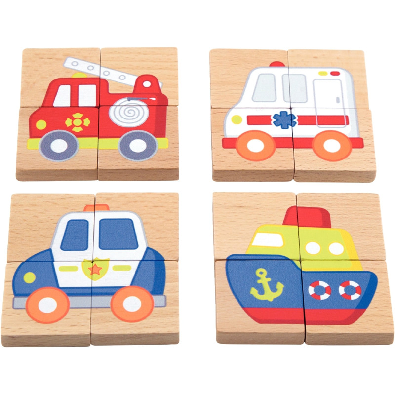 Puzzles 32 blocs magnétiques, les transports