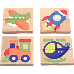 Puzzles 32 blocs magnétiques, les transports