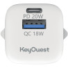 Chargeur secteur 2 port USB 18W/USB-C 20W blanc
