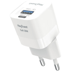 Chargeur secteur 2 port USB 18W/USB-C 20W blanc