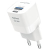 Chargeur secteur 2 port USB 18W/USB-C 20W blanc