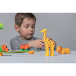 Boite de 7 mini puzzles 3D magnétiques, animaux de la jungle