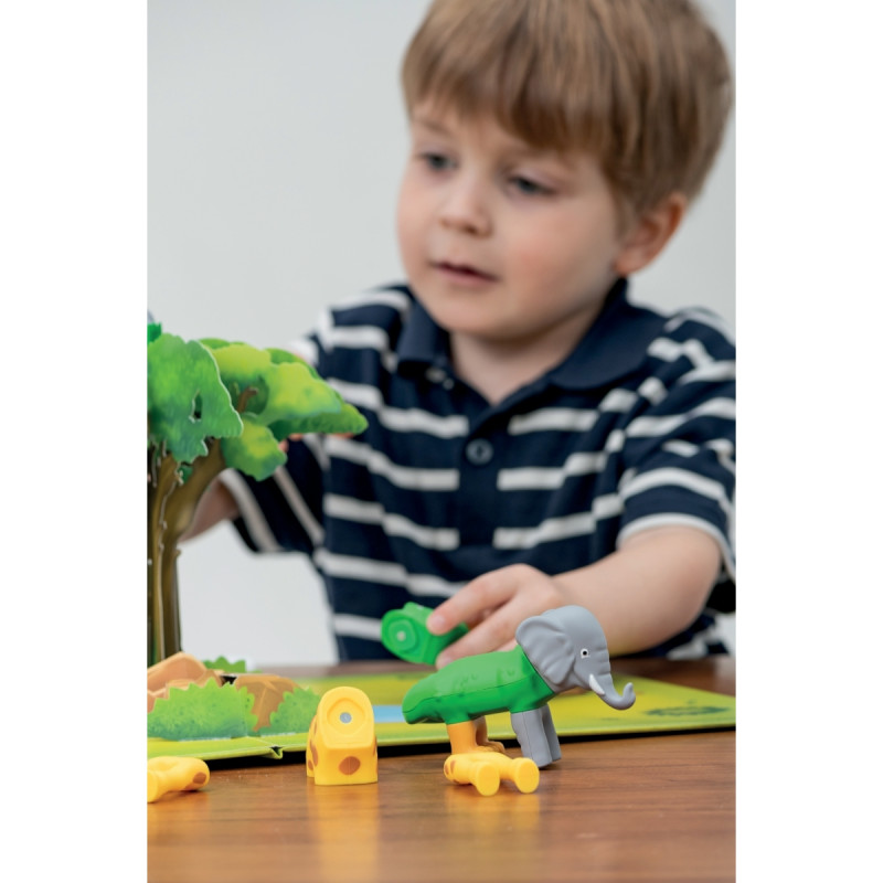 Boite de 7 mini puzzles 3D magnétiques, animaux de la jungle