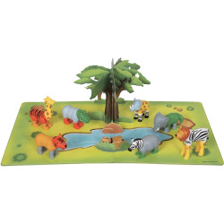 Boite de 7 mini puzzles 3D magnétiques, animaux de la jungle