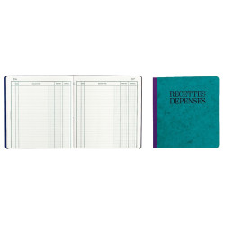Piqûre de 80 pages recettes/dépenses format 21 x 19 cm