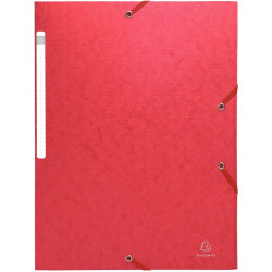Chemise 3 rabats à élastiques SCOTTEN en carte lustrée 600g, rouge