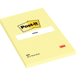 Bloc de 100 feuilles post it notes repositionnables 102 x 152 mm quadr