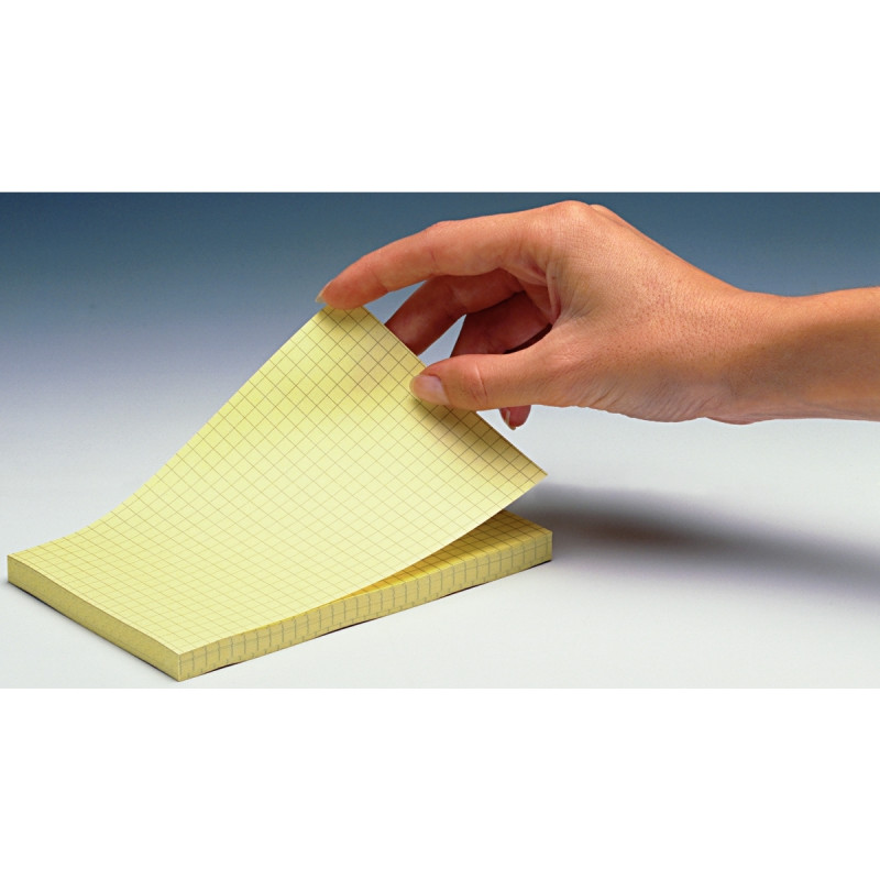 Bloc de 100 feuilles post it notes repositionnables 102 x 152 mm quadr