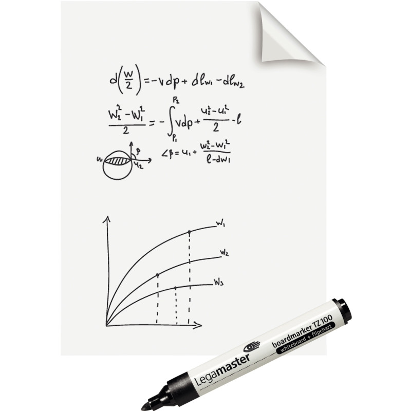 Rouleau de 25 feuilles statiques Magic-Chart blanc uni