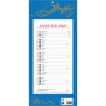 Calendrier mensuel 12 feuillets 42x19cm bleu