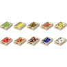 Superfood set en bois, 10 cagettes