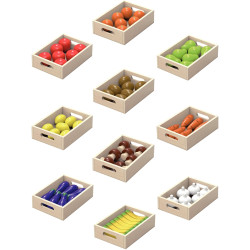 Superfood set en bois, 10 cagettes