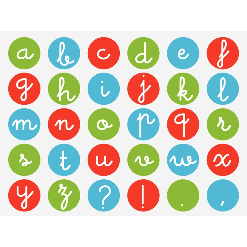 Rouleau de 900 gommettes alphabet en minuscule