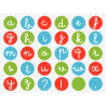 Rouleau de 900 gommettes alphabet en minuscule