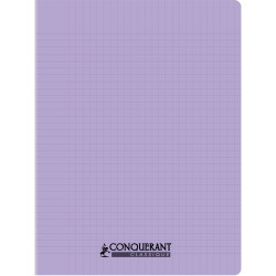 Piqûre 96 pages CONQUERANT, 17x22 cm, seyès, couv PP lilas