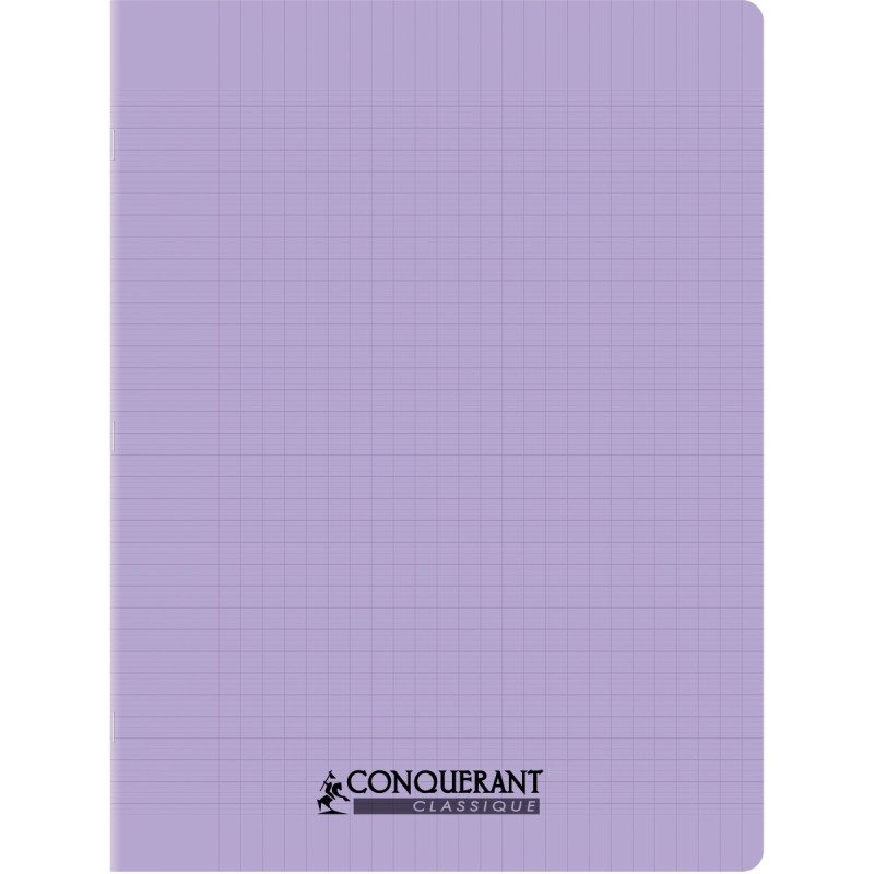 Piqûre 96 pages CONQUERANT, 17x22 cm, seyès, couv PP lilas