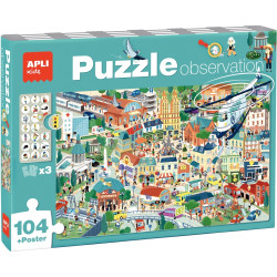 Puzzle d'observation 104 pièces, la ville