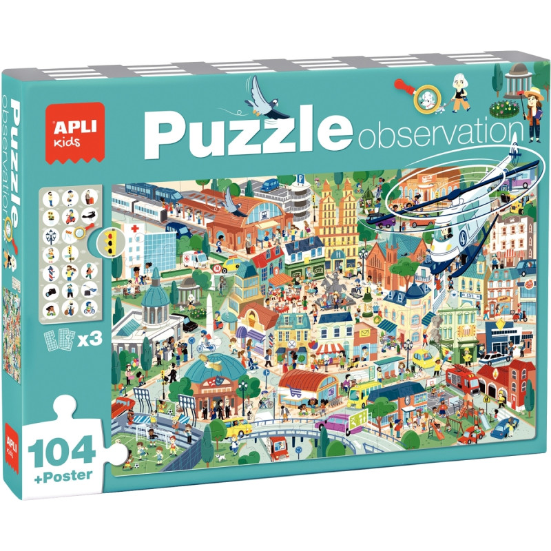 Puzzle d'observation 104 pièces, la ville
