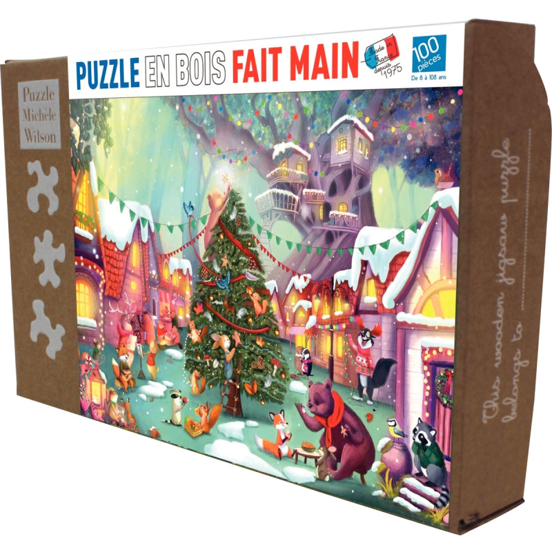 Puzzle en bois d'environ 100 pièces, la veille de Noël