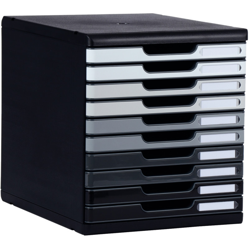 Module 10 tiroirs MODULO noir/gris