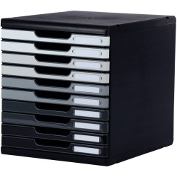 Module 10 tiroirs MODULO noir/gris